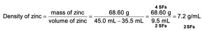 Density calculation example