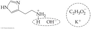 Reaction mechanism for histamine acetate and KOH