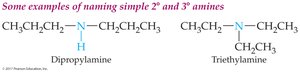 Naming simple secondary and tertiary amines