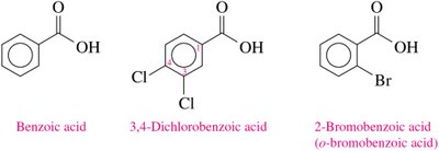Examples of benzoic acid derivatives with substituents