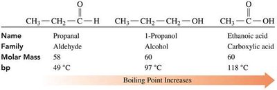 Boiling point comparison