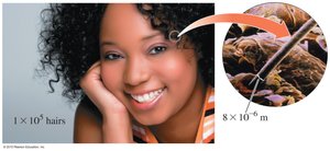 Human hair and scientific notation