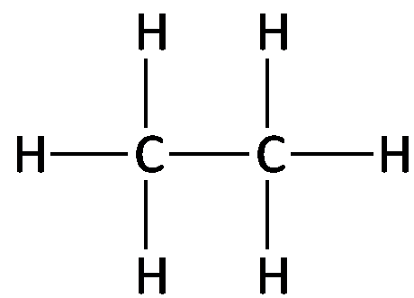 Structural formula of ethane