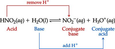 Conjugate acid-base pair diagram