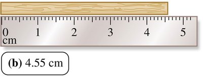 Measuring length to 4.55 cm