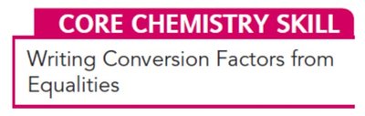 Core Chemistry Skill: Writing Conversion Factors from Equalities