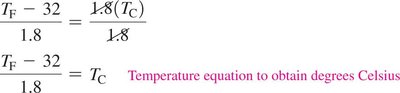 Temperature conversion equations