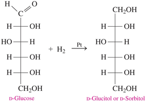 Reduction of D-glucose to D-glucitol (D-sorbitol)