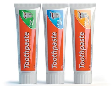 Tubes of toothpaste