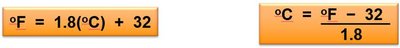 Temperature conversion formulas