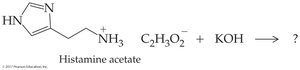 Histamine acetate reaction with KOH
