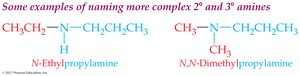 Examples of naming more complex secondary and tertiary amines