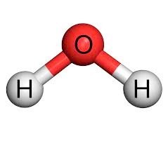 Ball-and-stick model of water molecule