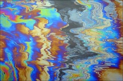 Oil on water, representing a heterogeneous mixture