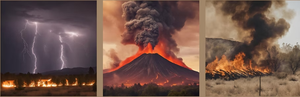 Lightning, volcano, and forest fire as natural sources of acid anhydrides