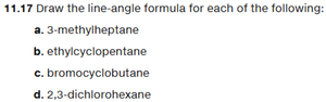 Line-angle formula for substituted alkane