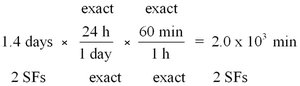 Unit conversion calculation for time