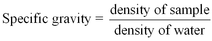 Specific gravity formula