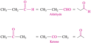 Aldehyde and ketone condensed formulas