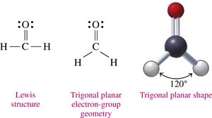 Formaldehyde: Trigonal planar geometry and shape