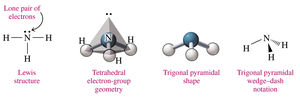 Ammonia: Trigonal pyramidal geometry and shape