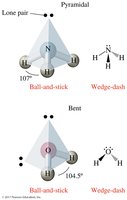 Pyramidal and bent molecular shapes