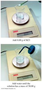 Preparation of a solution with a specific mass percent