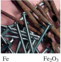 Iron nails changing color as they rust