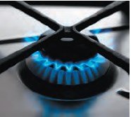 Methane burning with a hot flame (combustion)