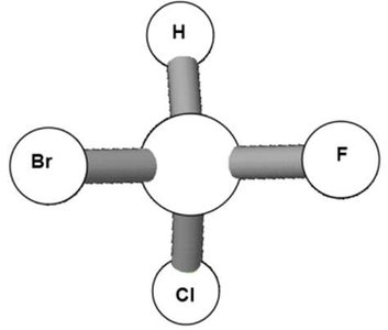 Dash-wedge structure for chirality