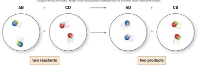 Double replacement reaction: exchange of ions