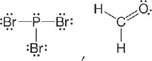 Lewis structures of PBr3 and formaldehyde