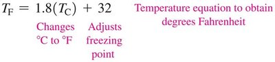 Fahrenheit conversion equation