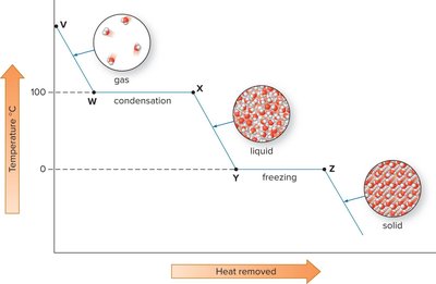 Cooling curve: temperature vs. heat removed