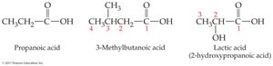 Examples of carboxylic acid nomenclature