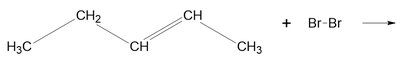 Alkene reacting with Br2