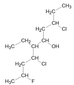 Structure with fluoro, ethyl, and alcohol substituents