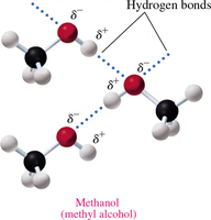 Hydrogen bonding in methanol
