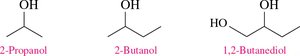 Line-angle formulas for 2-propanol, 2-butanol, and 1,2-butanediol