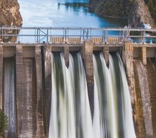 Water behind a dam (potential energy)