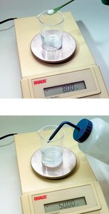 Weighing solute and preparing solution