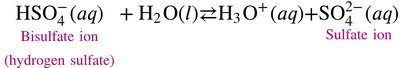 Second dissociation of sulfuric acid