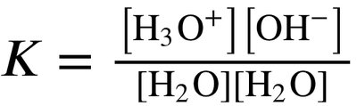 Water dissociation constant expression