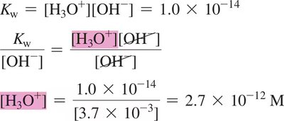 Calculation of [H3O+] from [OH-]