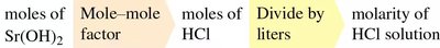 Titration calculation with Sr(OH)2 step 1