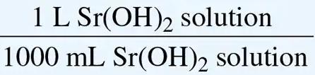 Titration calculation with Sr(OH)2 step 3