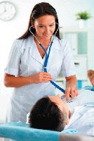 Nurse making observations in the hospital
