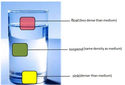 Float, suspend, sink diagram