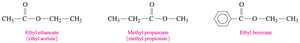 Examples of ester names and structures