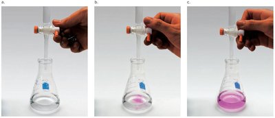 Titration process with color change at endpoint